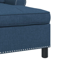 Produktbild för Chaise Lounge med kudde Blå 91 x 157 x 91 cm tyg