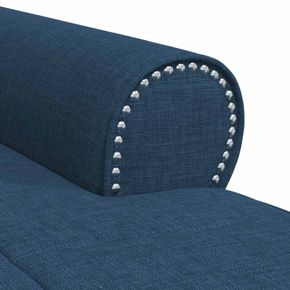 Produktbild för Chaise Lounge med kudde Blå 91 x 157 x 91 cm tyg