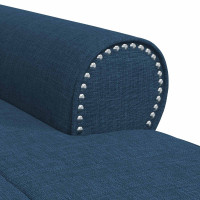 Produktbild för Chaise Lounge med kudde Blå 91 x 157 x 91 cm tyg