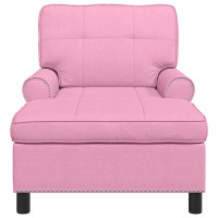 Produktbild för Chaise Lounge med kudde Rosa 91 x 157 x 91 cm tyg