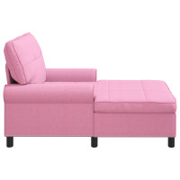 Produktbild för Chaise Lounge med kudde Rosa 91 x 157 x 91 cm tyg