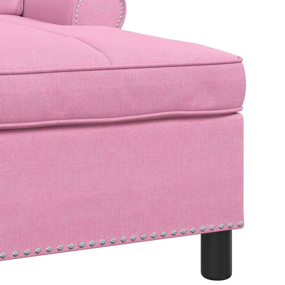 Produktbild för Chaise Lounge med kudde Rosa 91 x 157 x 91 cm tyg