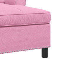 Produktbild för Chaise Lounge med kudde Rosa 91 x 157 x 91 cm tyg