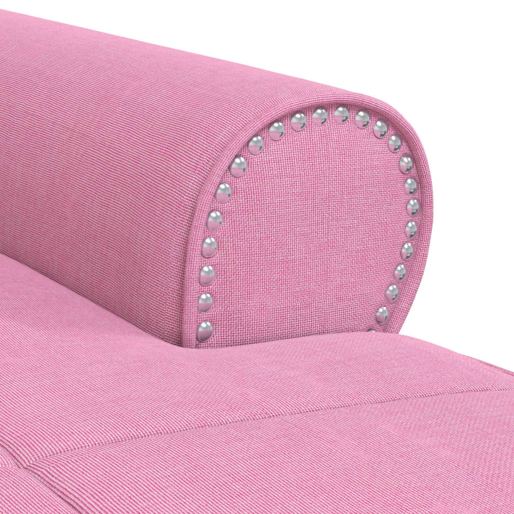 Produktbild för Chaise Lounge med kudde Rosa 91 x 157 x 91 cm tyg