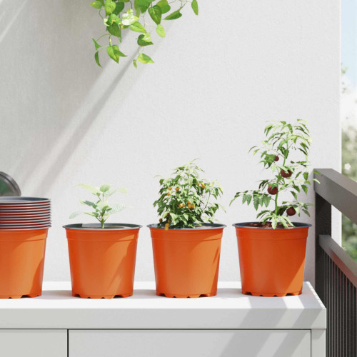 vidaXL Blomkruka 100 pcs Terracotta Ø 15 x 13 cm Plast
