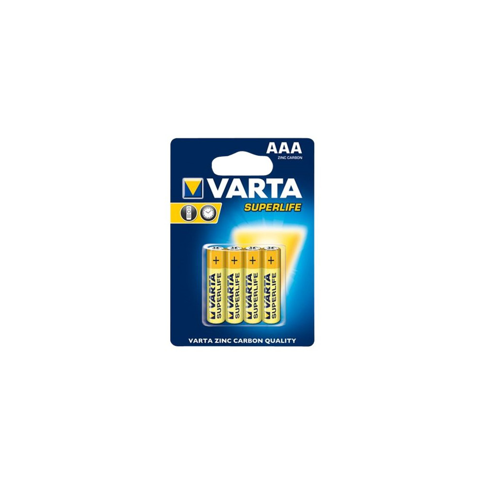 Produktbild för Varta Superlife batteri - 4 x AAA - Kolzink