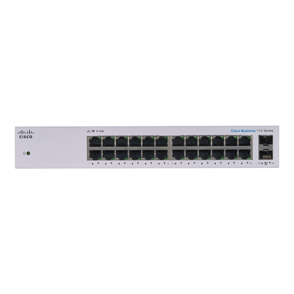 Produktbild för Cisco Business 110 Series 110-24T - switch - 24 portar - ohanterad - rackmonterbar