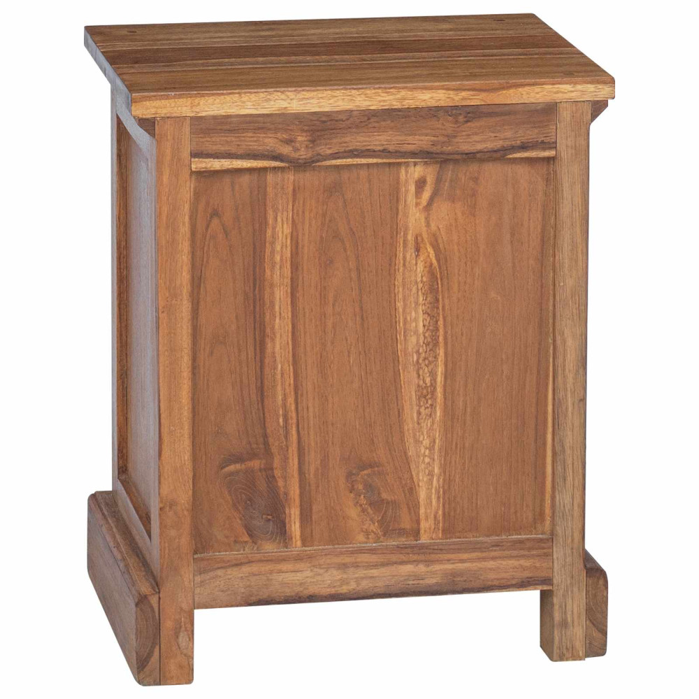 Produktbild för Sängbord med låda Naturfärg 40 x 30 x 50 cm Massivt teakträ