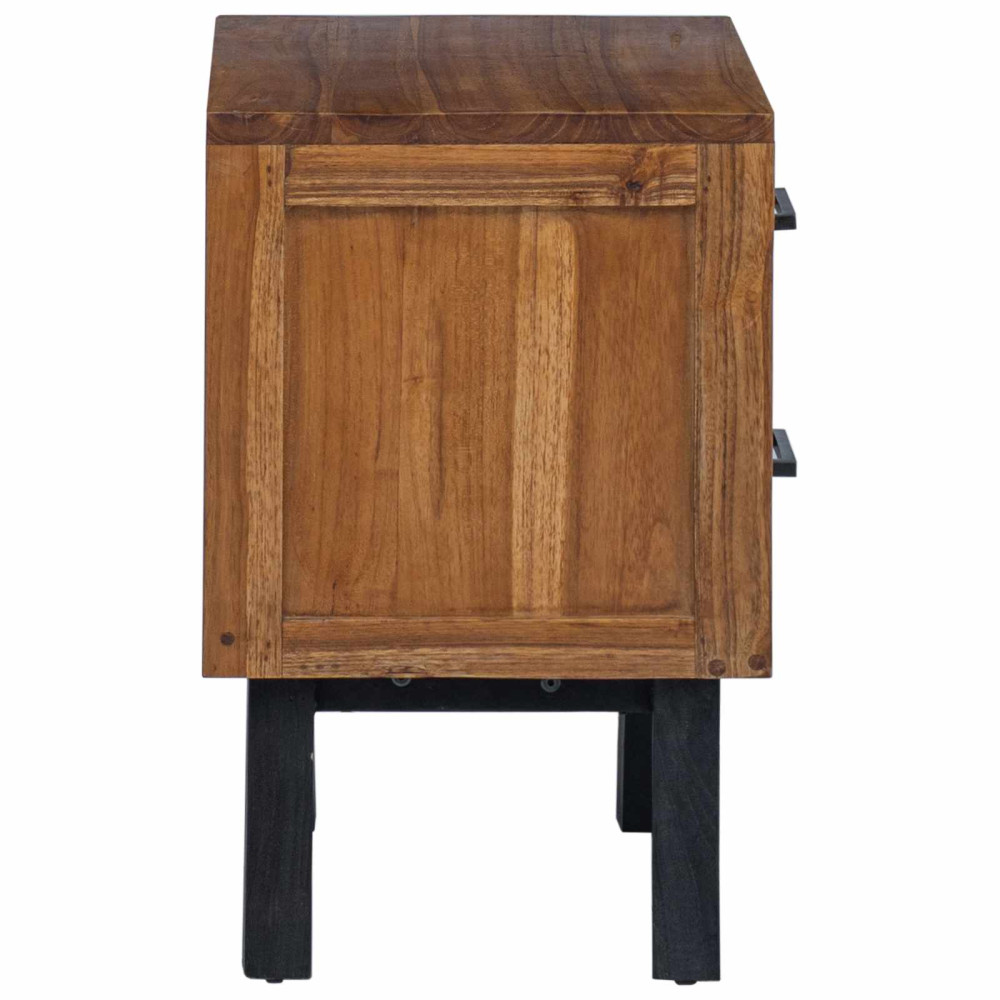 Produktbild för Sängbord med låda Naturfärg 40 x 35 x 55 cm Massivt teakträ