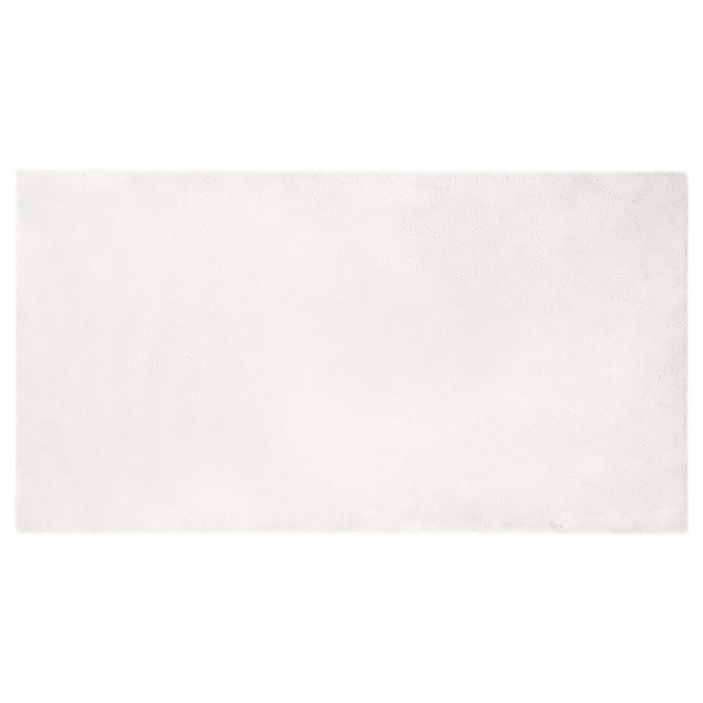 Produktbild för Halkfri matta i konstgjord kaninfäll OLITE Vit 60 x 110 cm