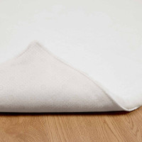 Produktbild för Halkfri matta i konstgjord kaninfäll OLITE Vit 60 x 110 cm