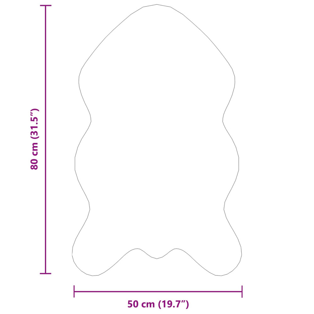 Produktbild för Halkfri matta i konstgjord kaninfäll OLITE Vit 50 x 80 cm