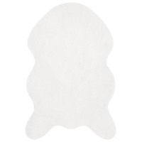 Produktbild för Halkfri matta i konstgjord kaninfäll OLITE Vit 50 x 80 cm