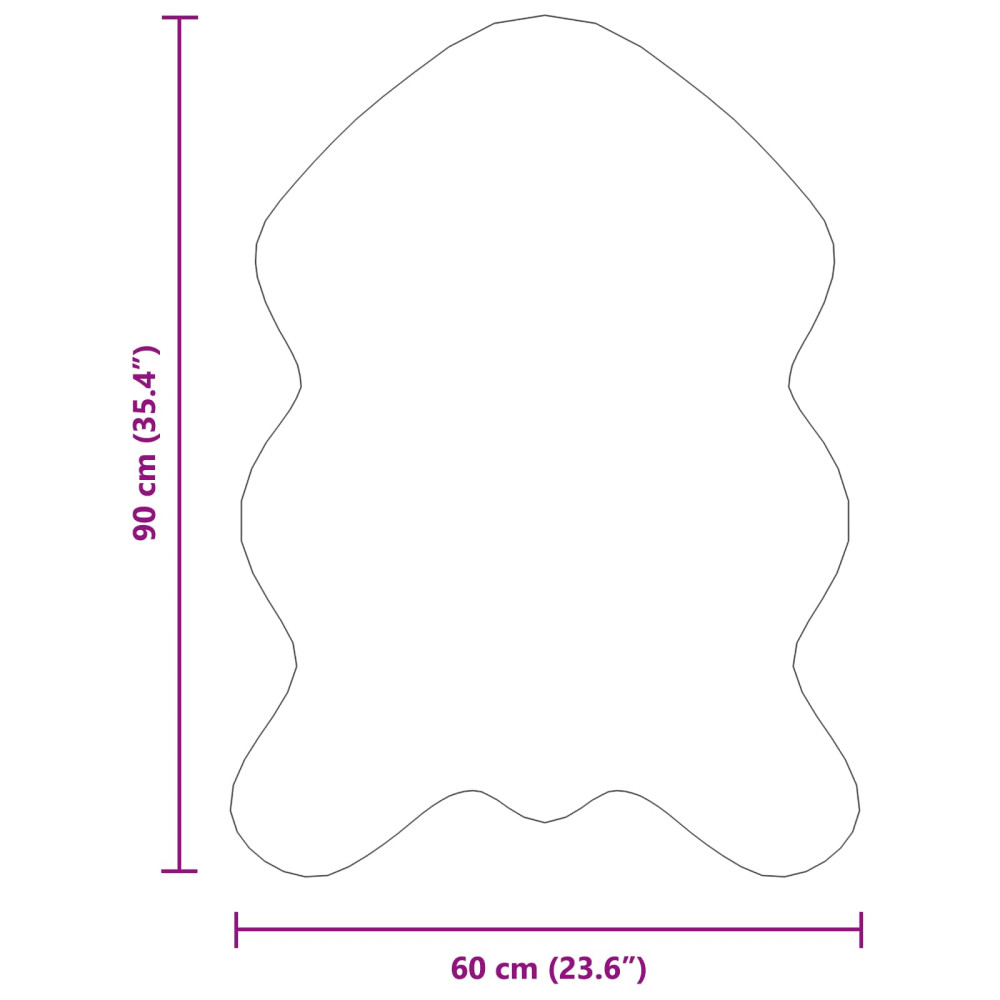 Produktbild för Halkfri matta i konstgjord kaninfäll OLITE Vit 60 x 90 cm