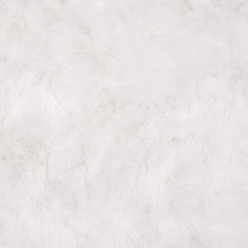 Produktbild för Halkfri matta i konstgjord kaninfäll OLITE Vit 60 x 90 cm