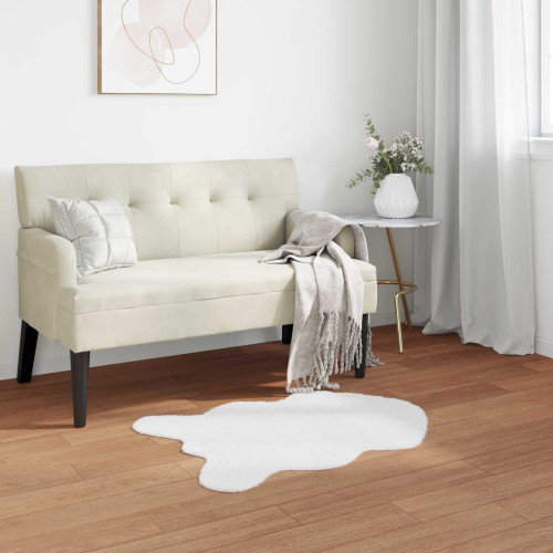 vidaXL Halkfri matta i konstgjord kaninfäll OLITE Vit 80 x 120 cm