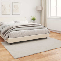 Produktbild för Halkfri matta i konstgjord kaninfäll OLITE Beige 160 x 230 cm