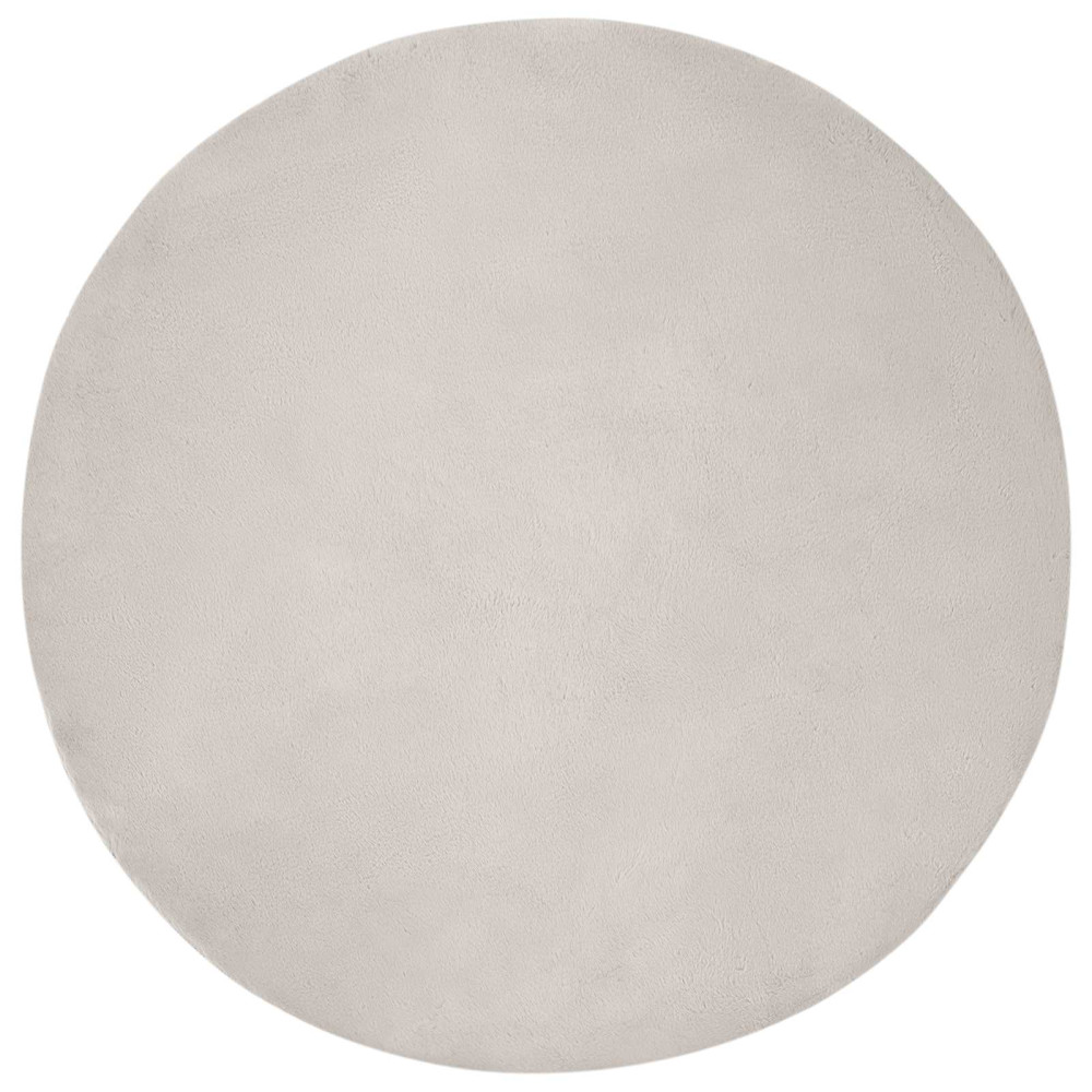 Produktbild för Halkfri matta i konstgjord kaninfäll OLITE Beige Ø 100 cm