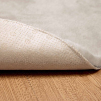 Produktbild för Halkfri matta i konstgjord kaninfäll OLITE Beige Ø 100 cm