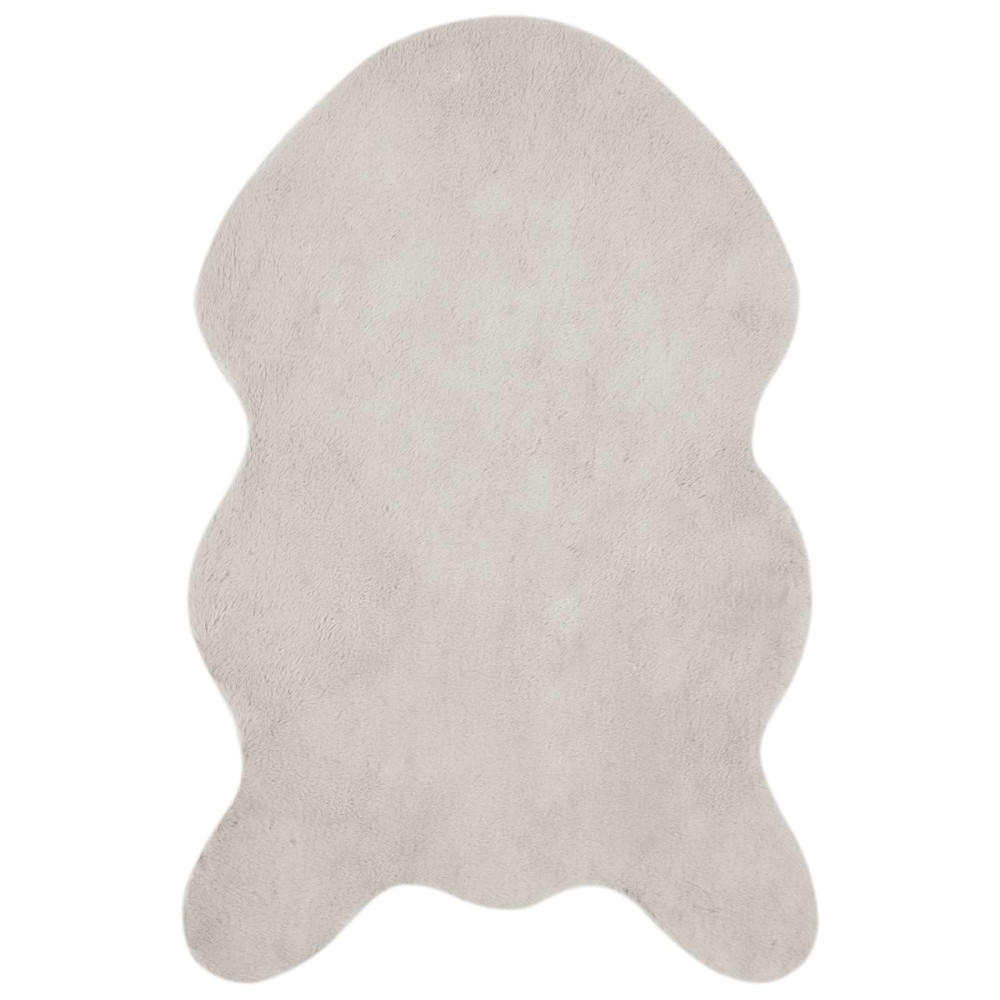Produktbild för Halkfri matta i konstgjord kaninfäll OLITE Beige 60 x 90 cm