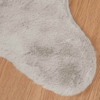 Produktbild för Halkfri matta i konstgjord kaninfäll OLITE Beige 80 x 120 cm