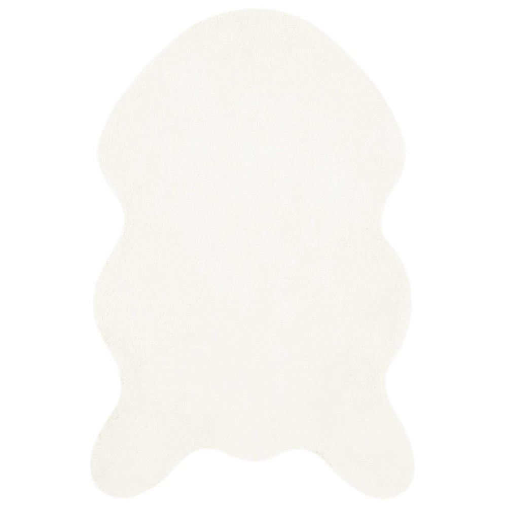 Produktbild för Halkfri matta i konstgjord kaninfäll OLITE Gräddvit 60 x 90 cm