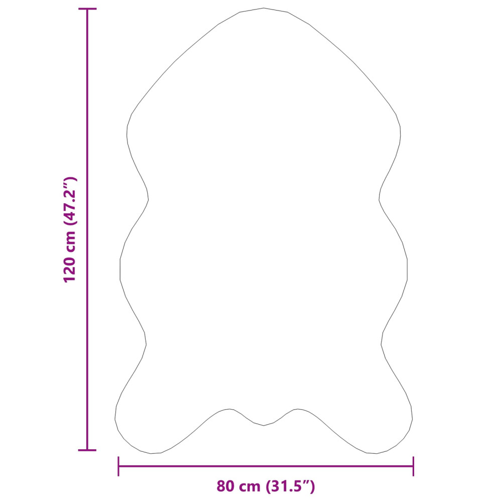Produktbild för Halkfri matta i konstgjord kaninfäll OLITE Gräddvit 80 x 120 cm