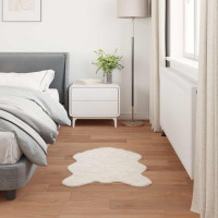 Produktbild för Halkfri matta i konstgjord kaninfäll OLITE Gräddvit 80 x 120 cm