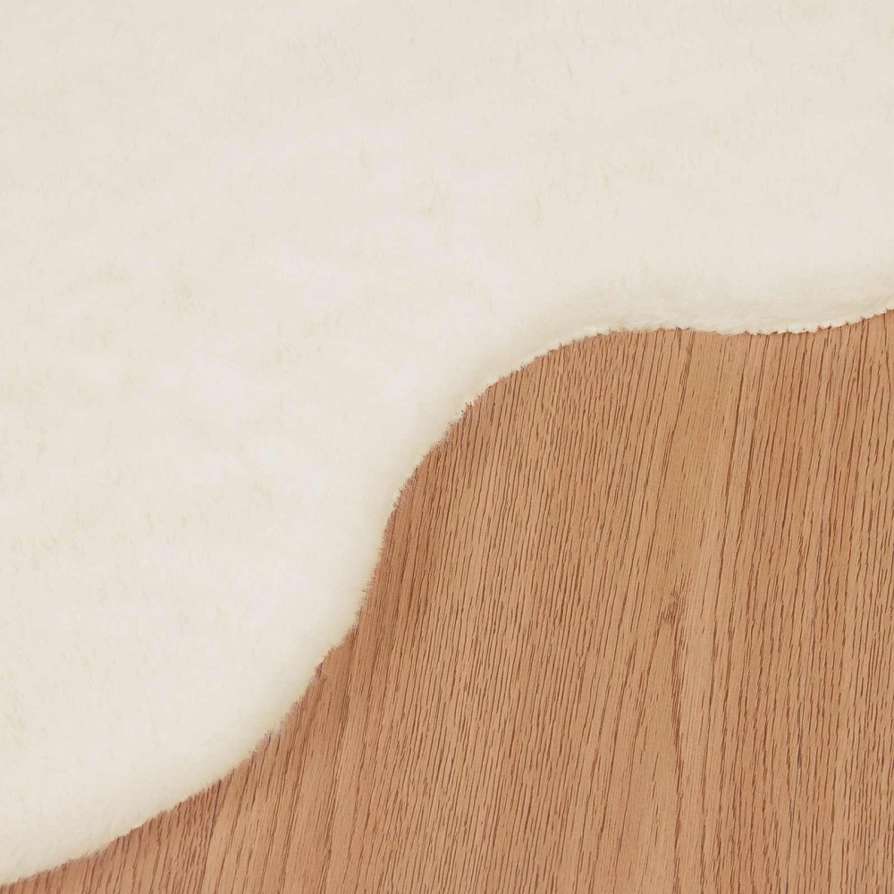Produktbild för Halkfri matta i konstgjord kaninfäll OLITE Gräddvit 80 x 120 cm