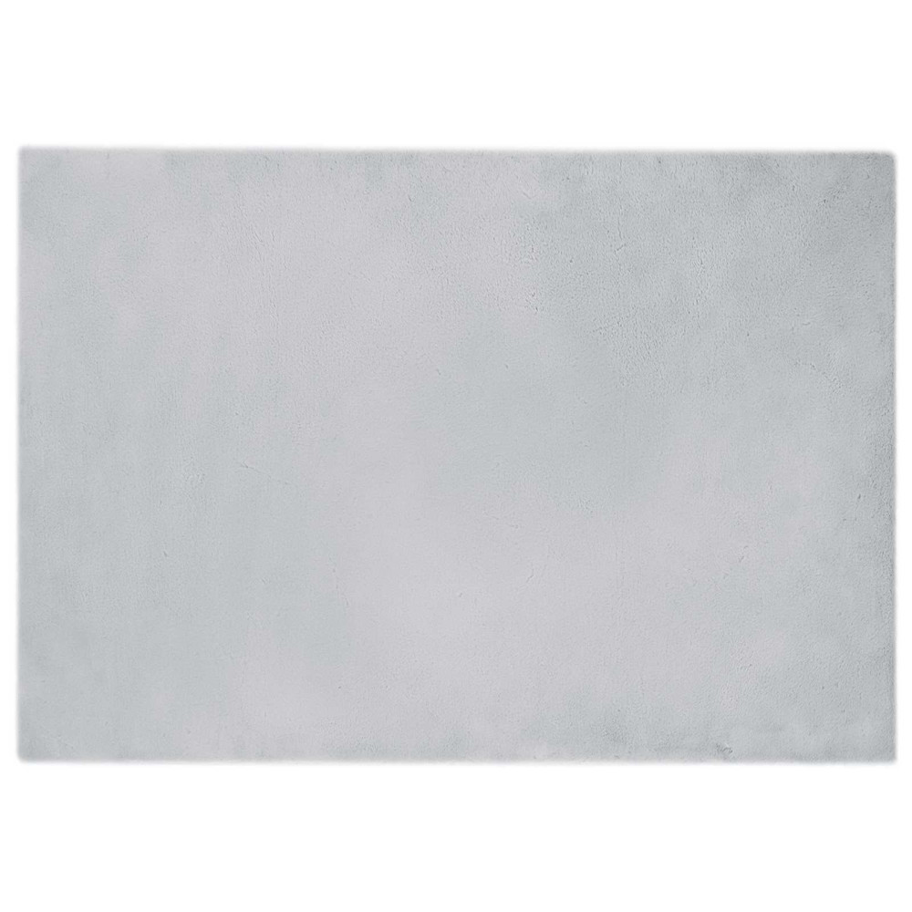 Produktbild för Halkfri matta i konstgjord kaninfäll OLITE Grå 160 x 230 cm