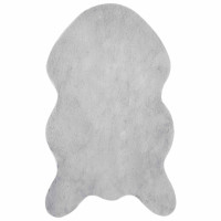 Produktbild för Halkfri matta i konstgjord kaninfäll OLITE Grå 50 x 80 cm