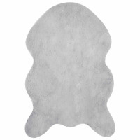 Produktbild för Halkfri matta i konstgjord kaninfäll OLITE Grå 60 x 90 cm