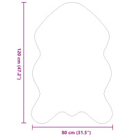 Produktbild för Halkfri matta i konstgjord kaninfäll OLITE Grå 80 x 120 cm