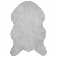 Produktbild för Halkfri matta i konstgjord kaninfäll OLITE Grå 80 x 120 cm