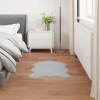 Produktbild för Halkfri matta i konstgjord kaninfäll OLITE Grå 80 x 120 cm