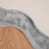 Produktbild för Halkfri matta i konstgjord kaninfäll OLITE Grå 80 x 120 cm