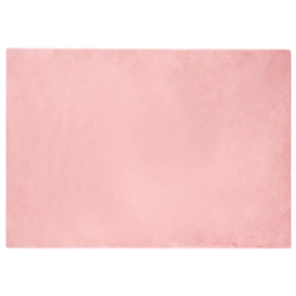 Produktbild för Halkfri matta i konstgjord kaninfäll OLITE Rosa 160 x 230 cm