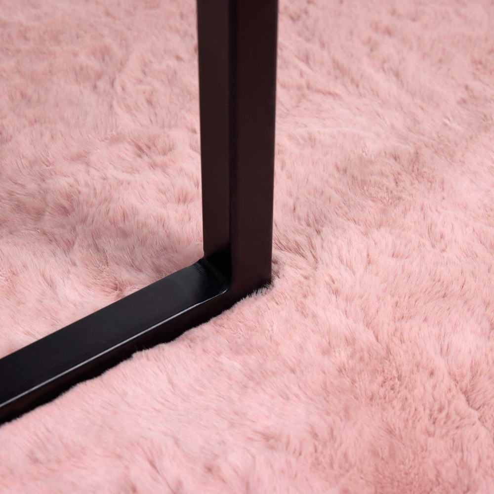 Produktbild för Halkfri matta i konstgjord kaninfäll OLITE Rosa 160 x 230 cm