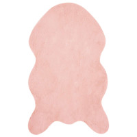 Produktbild för Halkfri matta i konstgjord kaninfäll OLITE Rosa 50 x 80 cm