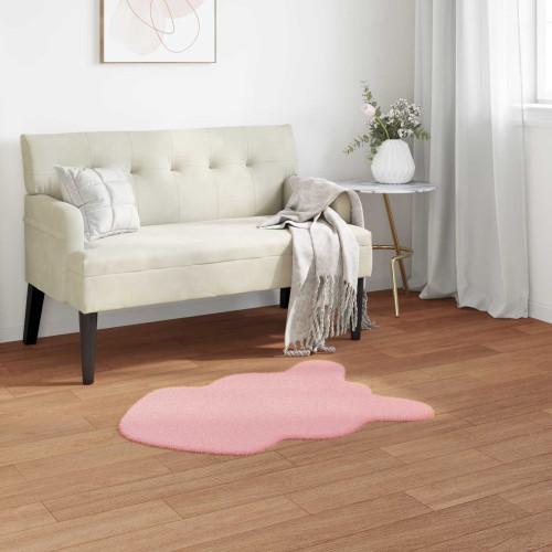 vidaXL Halkfri matta i konstgjord kaninfäll OLITE Rosa 60 x 90 cm