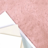 Produktbild för Halkfri matta i konstgjord kaninfäll OLITE Rosa 60 x 90 cm