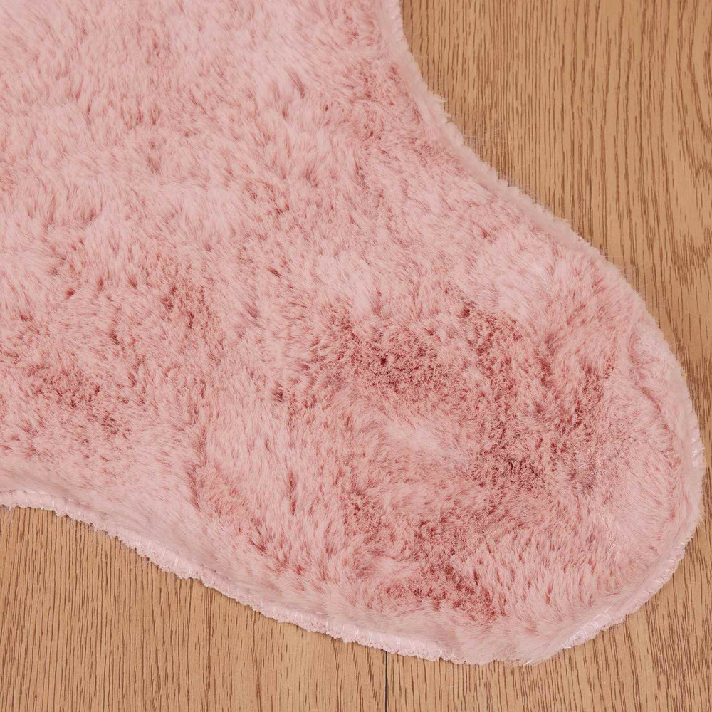 Produktbild för Halkfri matta i konstgjord kaninfäll OLITE Rosa 80 x 120 cm