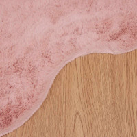 Produktbild för Halkfri matta i konstgjord kaninfäll OLITE Rosa 80 x 120 cm
