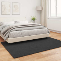 Produktbild för Halkfri matta i konstgjord kaninfäll OLITE Svart 160 x 230 cm