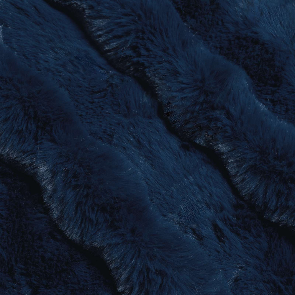 Produktbild för Halkfri filt i konstgjord kaninfäll Olite Marinblå 220 x 240 cm