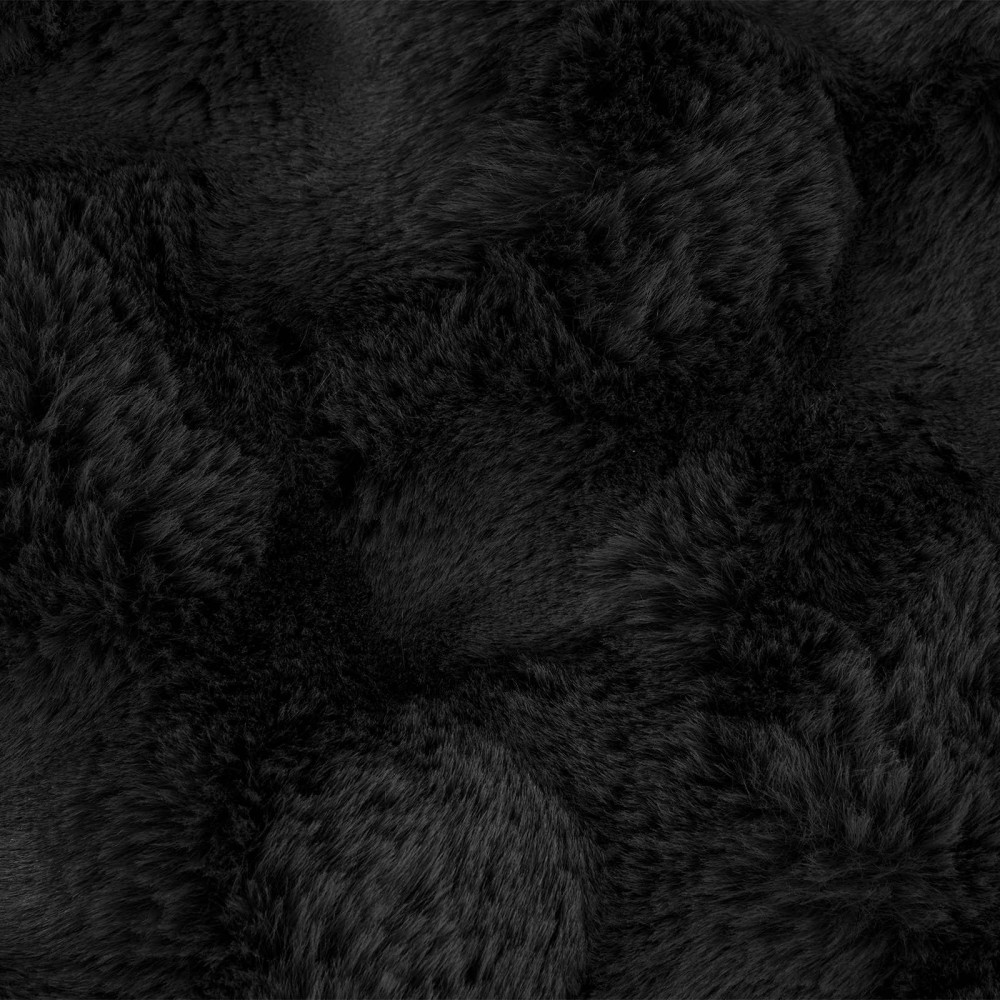 Produktbild för Halkfri filt i konstgjord kaninfäll Olite Svart 220 x 240 cm