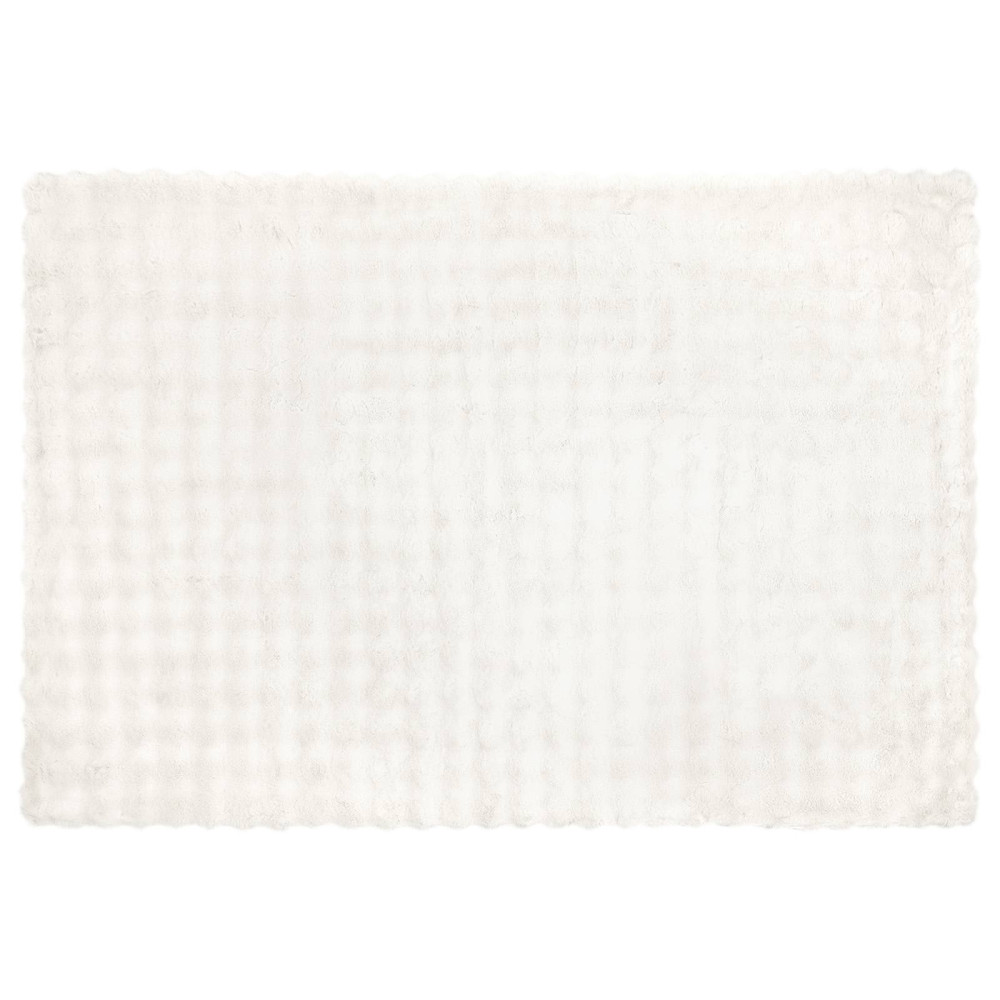 Produktbild för Halkfri filt i konstgjord kaninfäll Olite Vit 150 x 220 cm