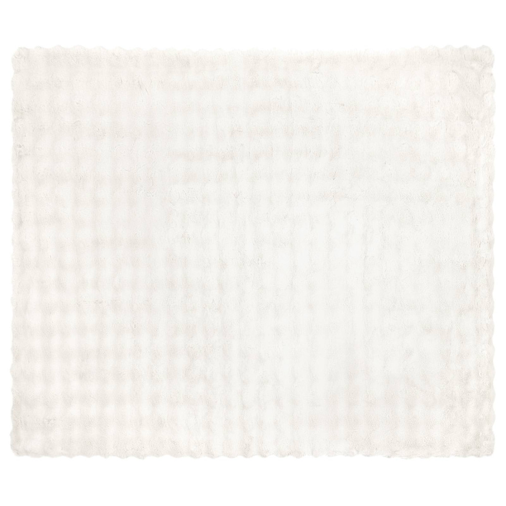 Produktbild för Halkfri filt i konstgjord kaninfäll Olite Vit 220 x 240 cm