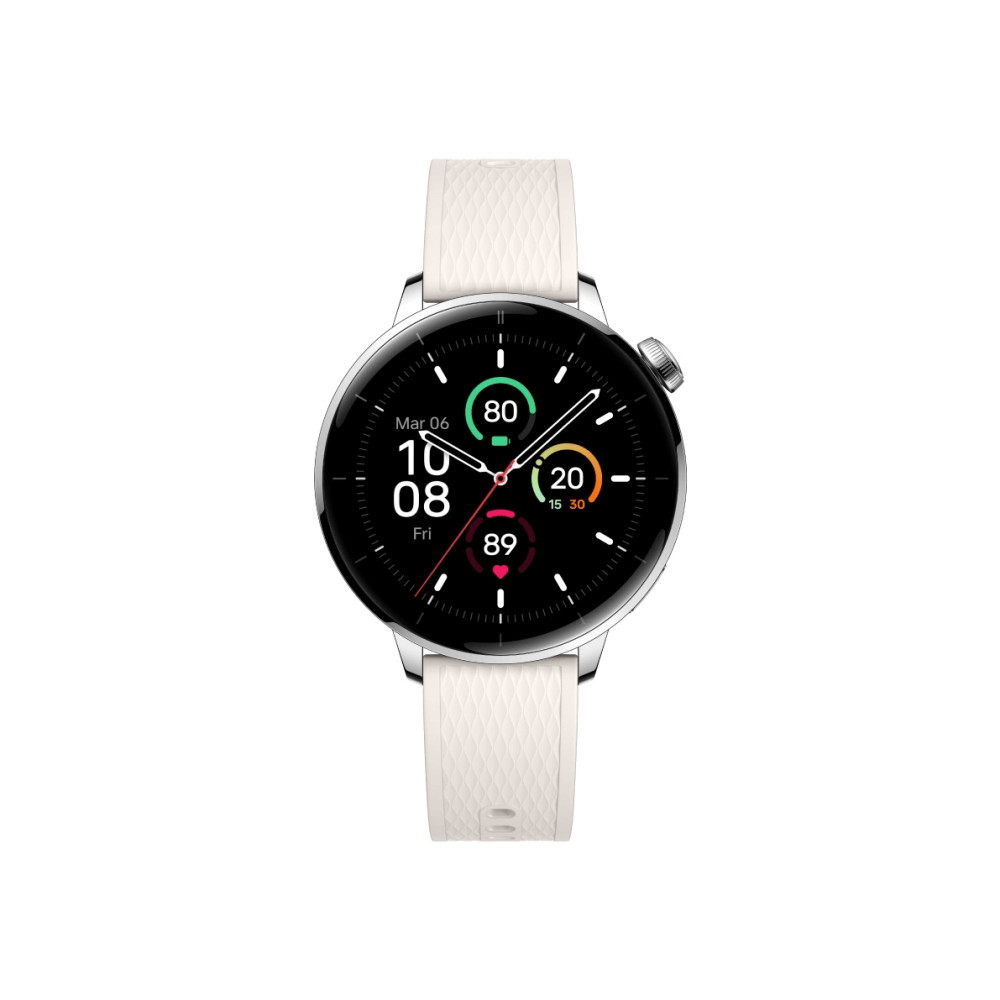 Produktbild för OnePlus Watch 3 - rostfritt stål - smart klocka med rem - 32 GB - silver steel