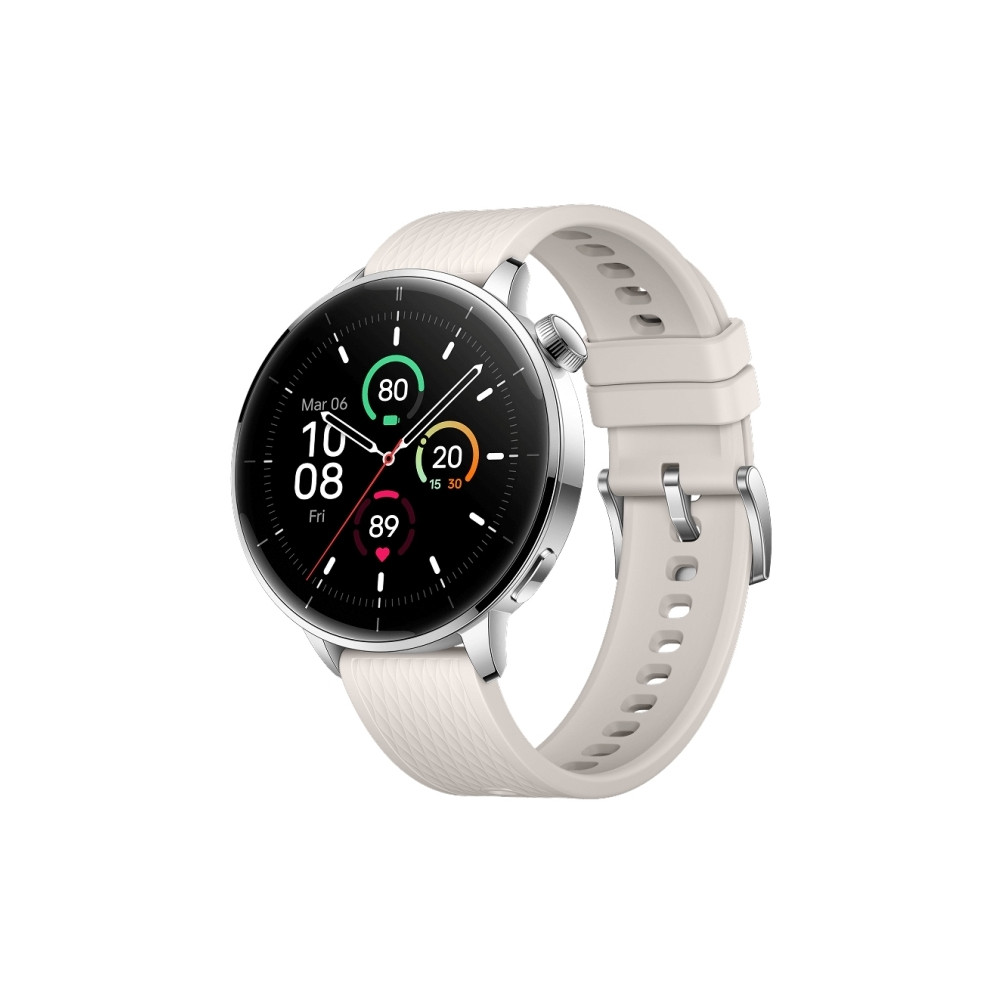 Produktbild för OnePlus Watch 3 - rostfritt stål - smart klocka med rem - 32 GB - silver steel